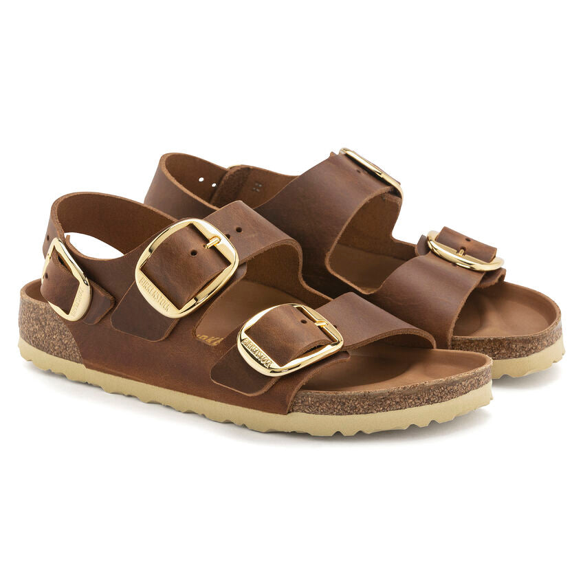 BIRKENSTOCK MILANO BIG BUCKLE COGNAC OILED LEATHER