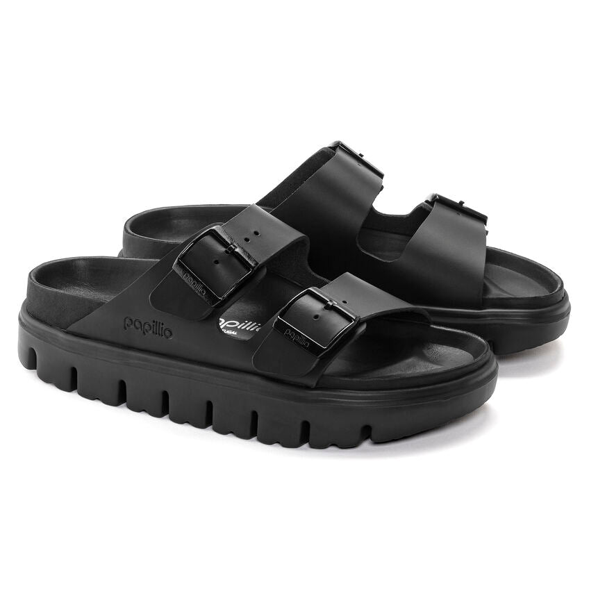 PAPILLIO BIRKENSTOCK ARIZONA CHUNKY EXQUISITE BLACK NATURAL LEATHER