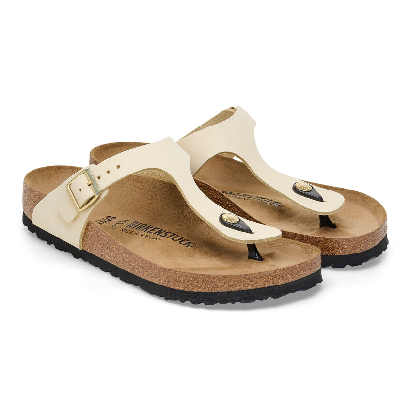 BIRKENSTOCK GIZEH NABUCK LEATHER ECRU