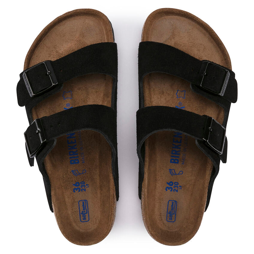 BIRKENSTOCK ARIZONA SOFT BLACK SUEDE LEATHER