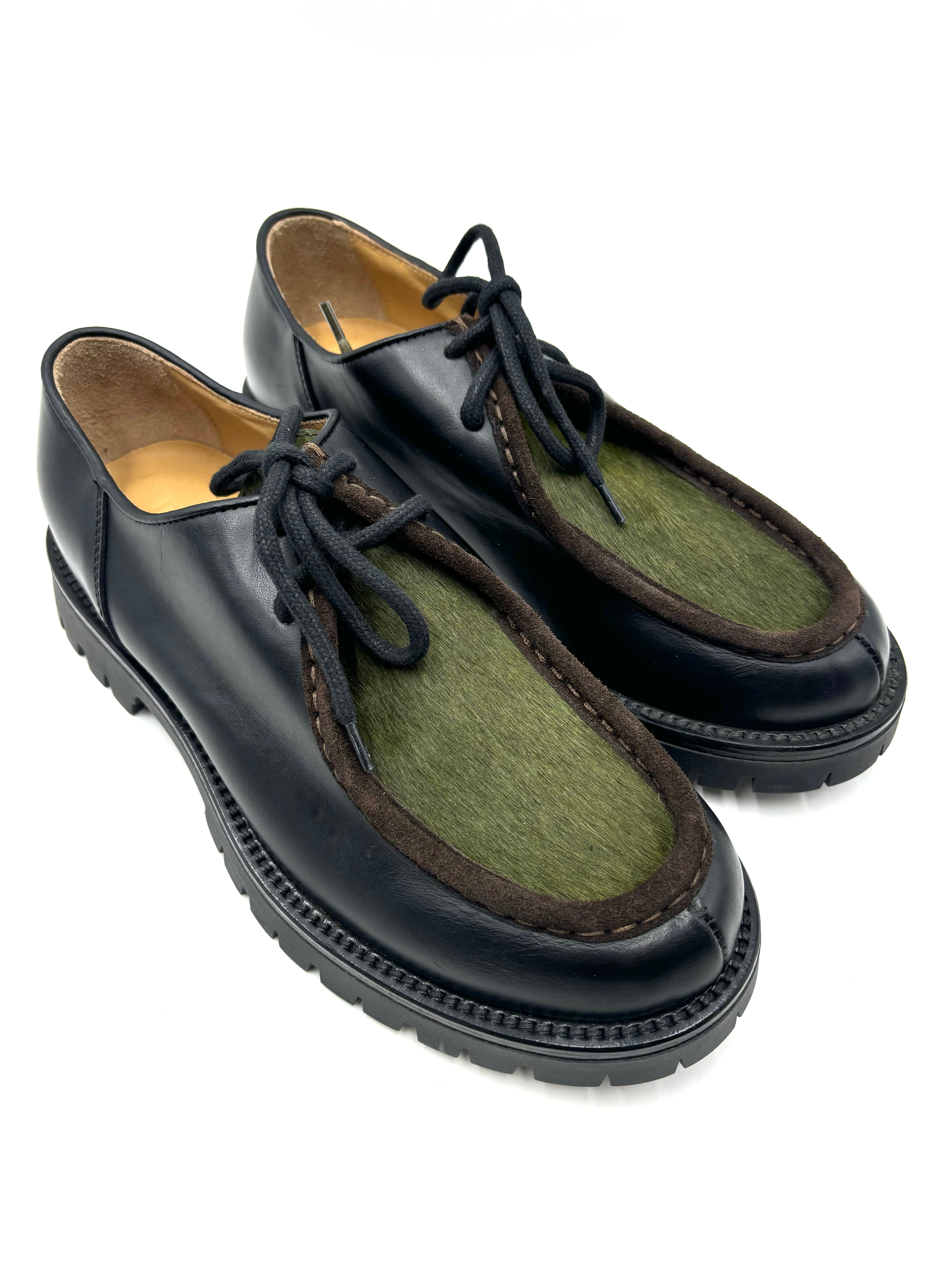 MAZE PARABOOT GIOTTO PELLE NERO - CAVALLINO VERDE