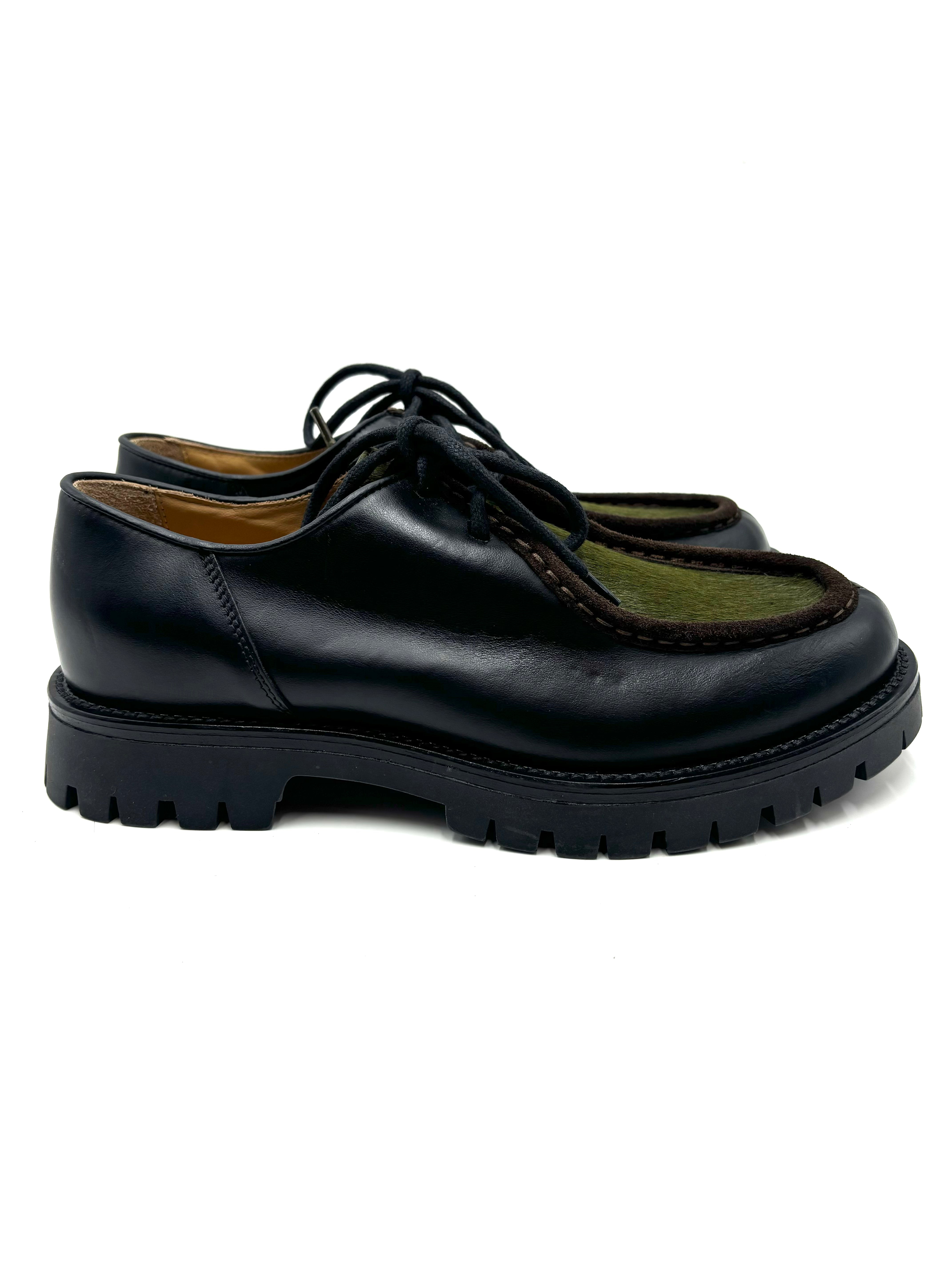 MAZE PARABOOT GIOTTO PELLE NERO - CAVALLINO VERDE